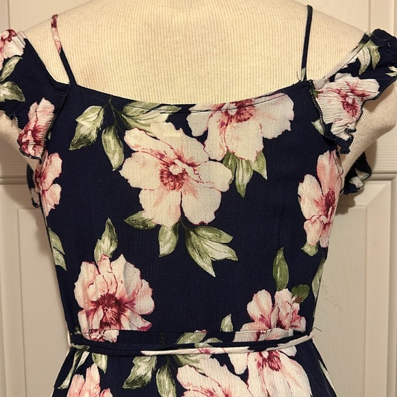 Francesca’s Blue Rain Navy Floral Dress - Picture 4 of 4